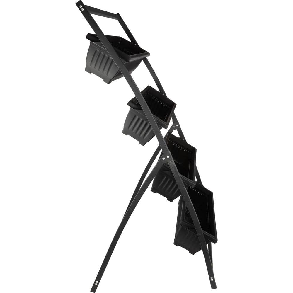 Black 4-Tier Vertical Outdoor Garden Planter