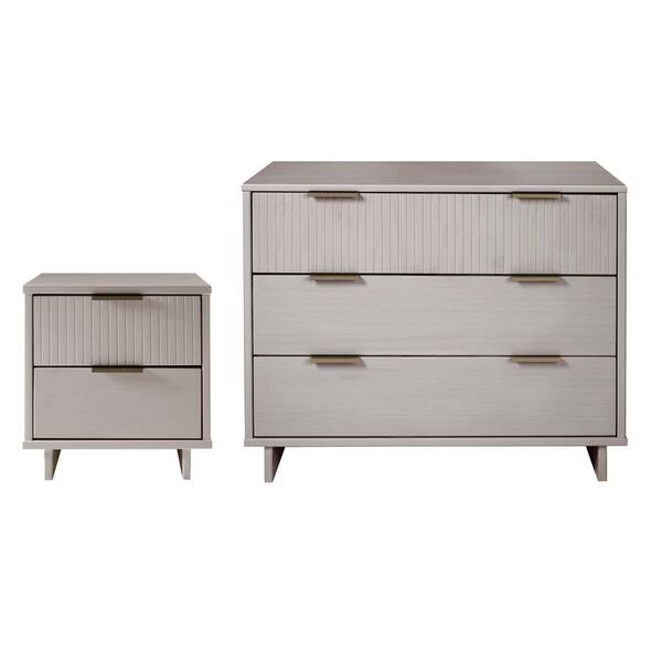 Manhattan Comfort Granville Light Grey 2-Drawer 18.11 in. W