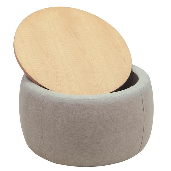 Round Grey Ottoman With Storage | canoeracing.org.uk