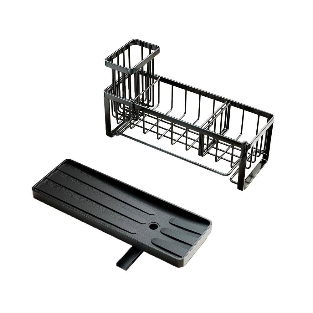 Black Stainless Steel Kitchen Sink Organizer Caddy with 360° Rotating Drainage Brush and Cloth Holders price history on PriceWatchPro