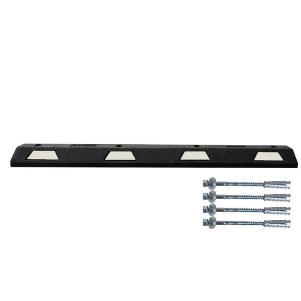 PLASTICADES Parking Stop with White Stripes, 6 ft. for Concrete STN6WCONCRETE The Home Depot