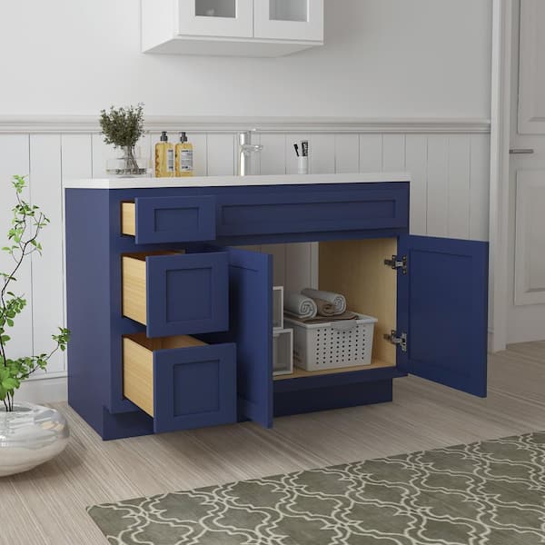 Vanity Art 42 in. W x 21 in. D x 32.5 in. H Bath Vanity Cabinet without Top in Blue