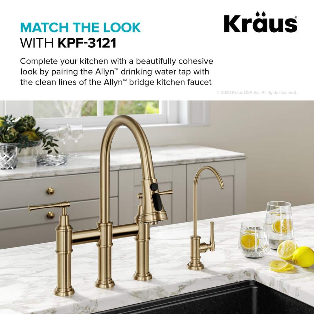 Allyn Brushed Gold 9-12" Hi Arc Stainless Steel Water Faucet