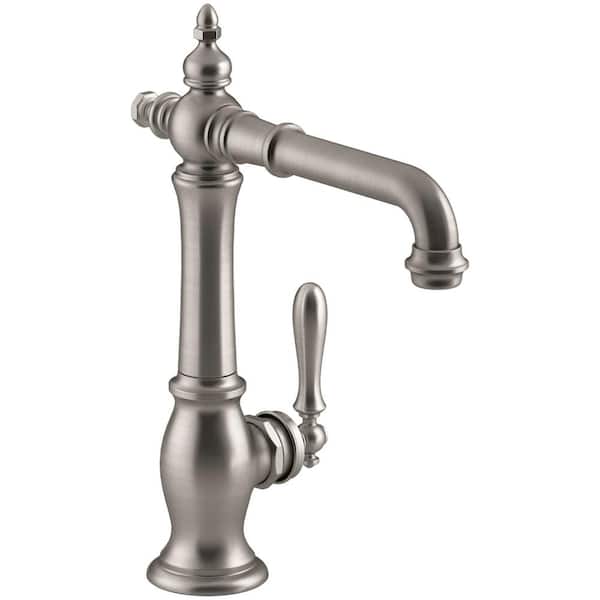 KOHLER Artifacts Single-Handle Bar Faucet with Victorian Spout Design in Vibrant Stainless
