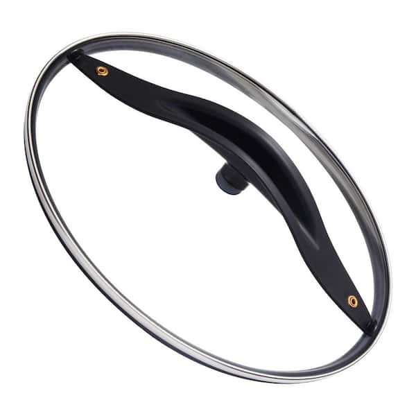 Oval Tempered Glass Lid 12 1/4 x 9 5/8 Inch with Stainless Reinforced Rim Shatter-Resistant Slow Cooker Cover
