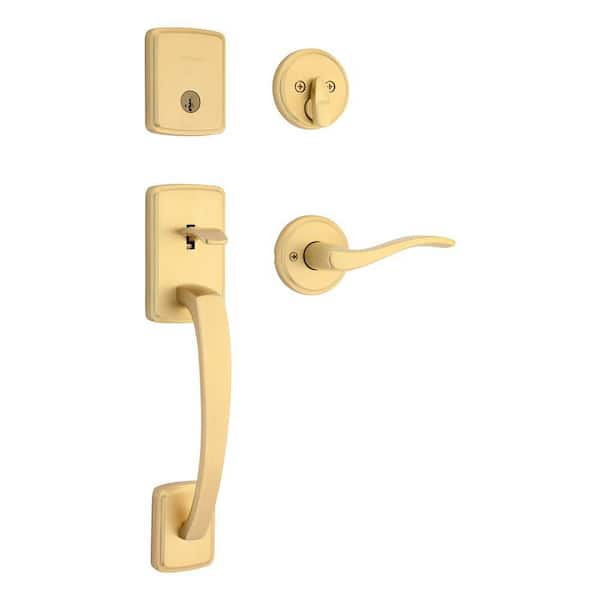 Kwikset San Clemente Satin Brass Single Cylinder Entry Door