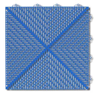 Soft 1.24 ft. x 1.24 ft. Polyethylene Interlocking Deck Tiles in Light Blue (35-per case/53.8 sq. ft.)