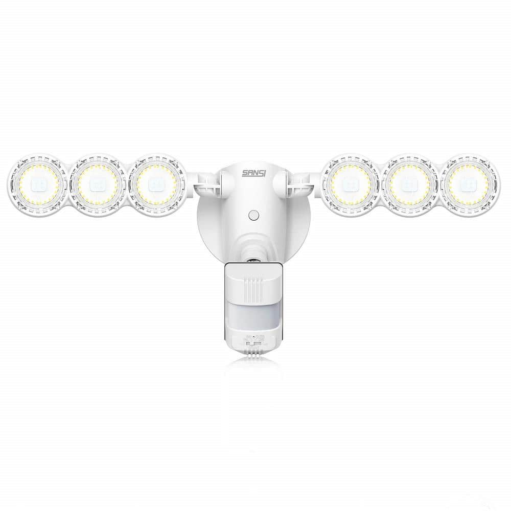 45-Watt 180-Degree White Motion Sensor LED 5000K Waterproof Dusk to Dawn SANSI 