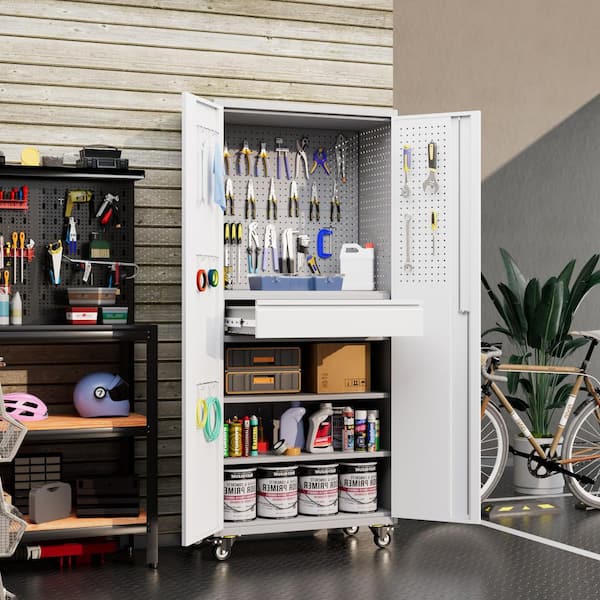 Kaikeeqli 30 in. W x 71 in. H x 15 in. D Metal Garage