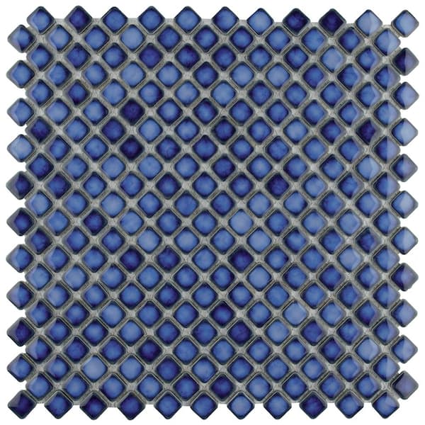 Merola Tile Hudson Diamond Sapphire 12-3/8 in. x 12-3/8 in. Porcelain Mosaic Tile (10.9 sq. ft./Case)