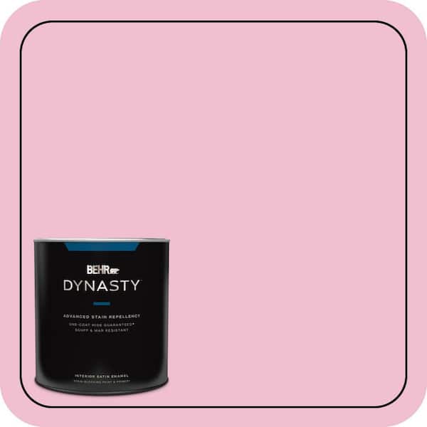 BEHR DYNASTY 1 qt. #100B-4 Pink Chintz Satin Enamel Interior Stain-Blocking Paint and Primer
