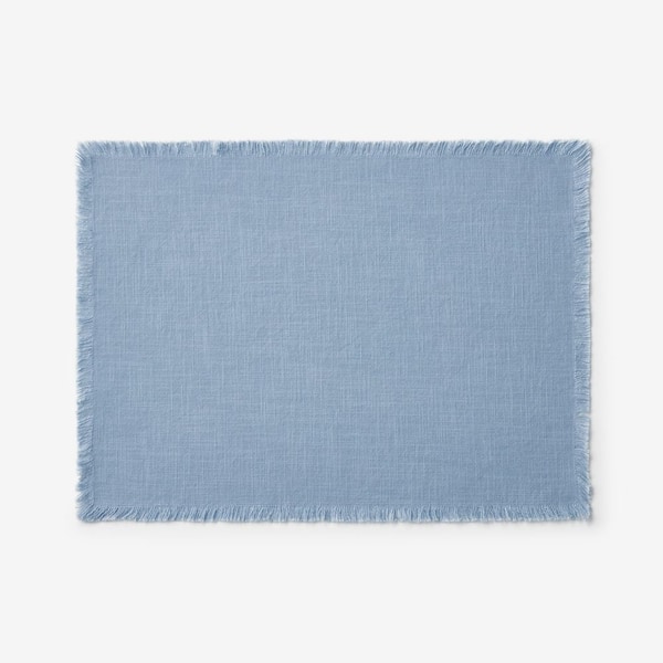 Company Cotton Solid Fringe 20 in. x 14 in. Pale Blue Placemat (Set of 4)