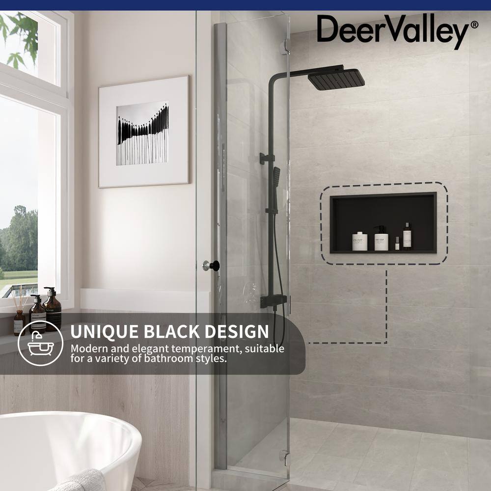 Matte Black Stainless Steel Rectangular Wall Mount Shower Niche