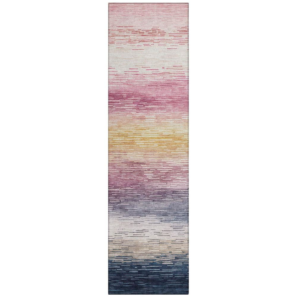 Chantille Machine Washable Indoor/Outdoor Abstract ACN2938 Blush 2 ft. x 7 ft. Runner Rug