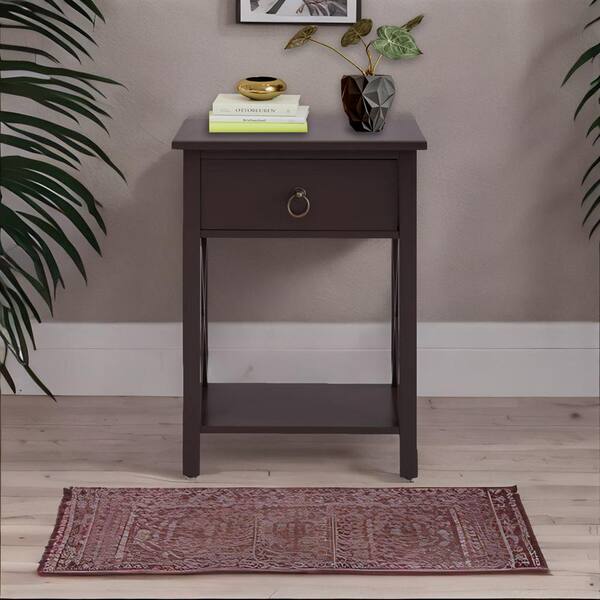 Espresso side table discount