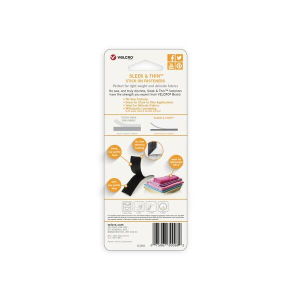 Velcro Sew-On Soft & Flexible - 30 x 5/8 - Black
