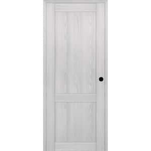 2 Panel Shaker 24 in. x 80 in. Left Hand Active Ribeira Ash Wood Solid Core DIY-Friendly Single Prehung Interior Door