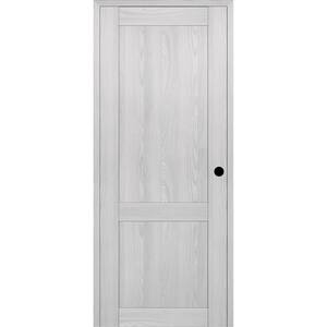 2 Panel Shaker 28 in. x 96 in. Left Hand Active Ribeira Ash Wood Composite DIY-Friendly Single Prehung Interior Door