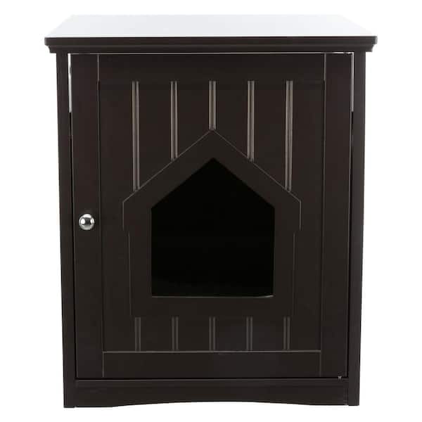TRIXIE Standard Wood Litter Box Enclosure with Top Shelf in Brown