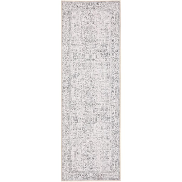 Entomology Grey 2 ft. x 8 ft. Vintage Floral Area Rug