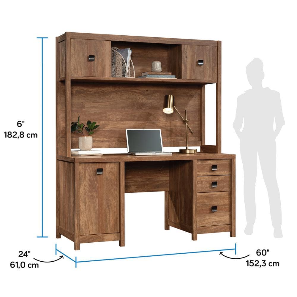 Sindoori Mango Wood Computer Desk with Hutch and Drawers