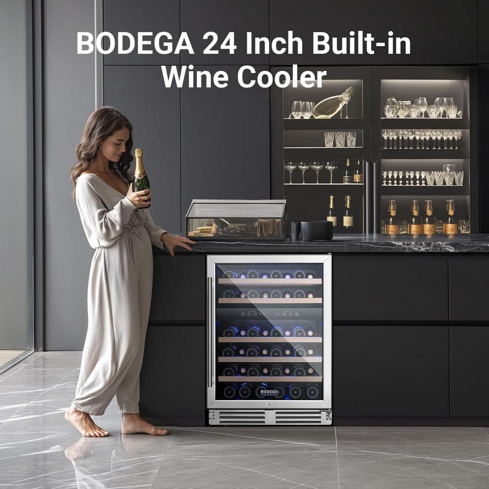 24-Inch Stainless Steel Dual Zone Wine Cooler with LED Lighting