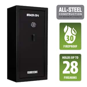 Siege 28-Gun Fireproof with Electronic Lock Gun Safe, Black