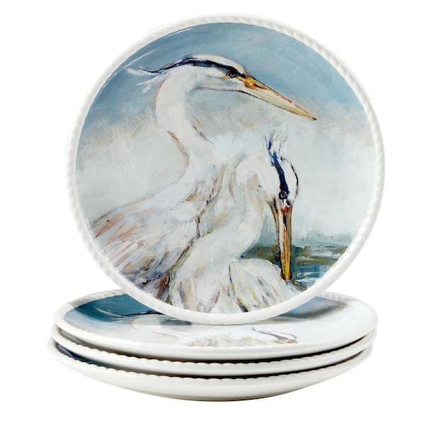 Certified International Shorebirds Assorted Colors Dinner Plate (Set of 4)
