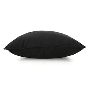 Black Square Outdoor Bolster Pillow with 2 of Pillows Included (2-Pack)