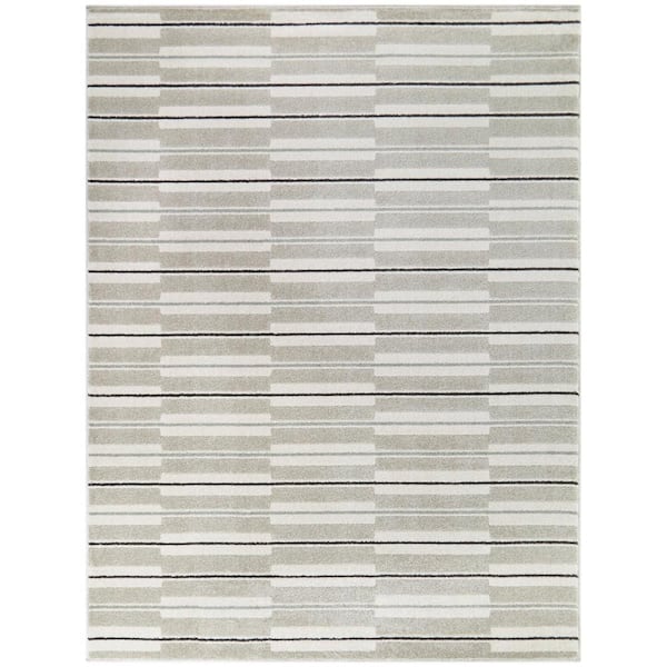 Andrei Taupe 5 ft. x 7 ft. Striped Area Rug