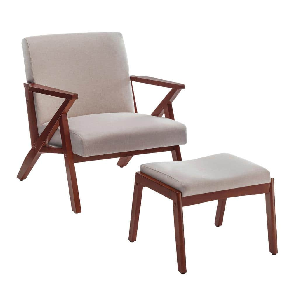 Convenience Concepts Take A Seat Cliff Sandy Beige Fabric Mid-Century ...