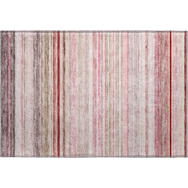 Mayfield Premium Machine Washable Abstract AMF979 Pink 1 ft. 8 in. x 2 ft. 6 in. Area Rug