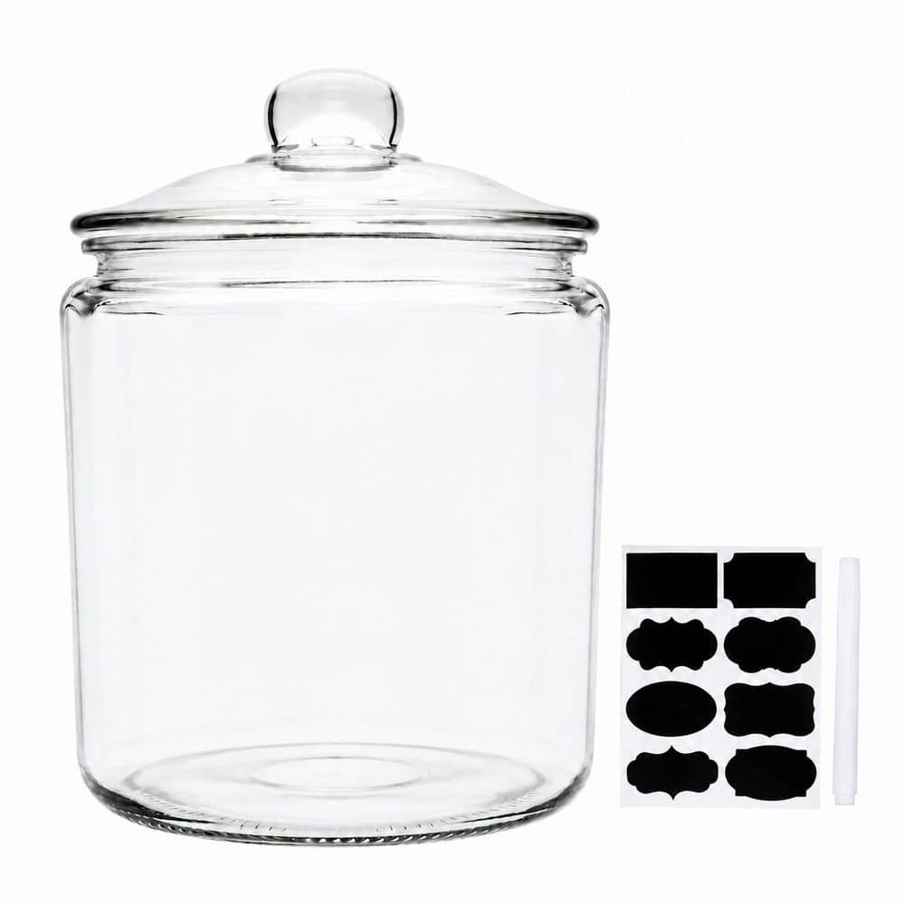 1 Gallon Clear Glass Canister with Airtight Lid and Wide Mouth, Large Food Storage Container for Pantry and Counter price history on PriceWatchPro