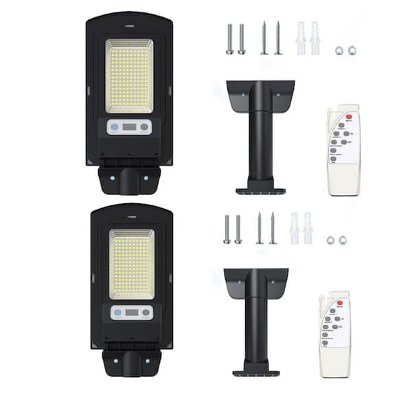 6500K LED Flood Light Solar Powered Outdoor IP66 Waterproof Motion Sensor Dusk to Dawn 2-Pack