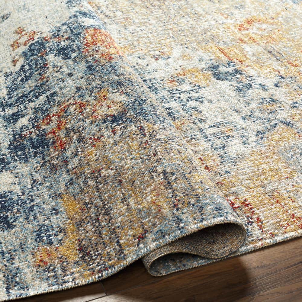 Huntington Beach Multicolor Abstract Polyester Indoor/Outdoor Rug, 5'3" x 7'