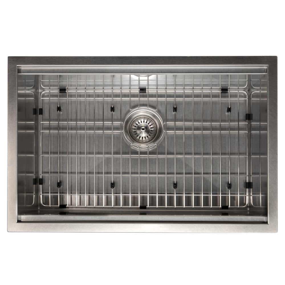 27" Stainless Steel Single Bowl Kitchen Sink with Wood Accents
