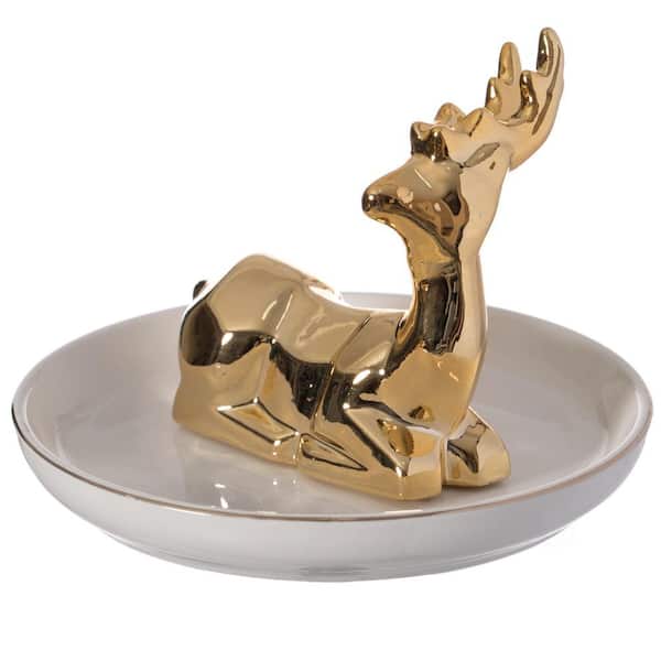 Uniquewise Modern Ceramic Trinket Dish Accent Plate Jewelry Holder