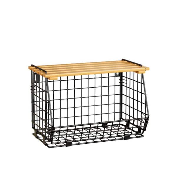 Wire Kitchen Storage Fruit Basket Black 6.3 in. x 8. 4 in. Wire