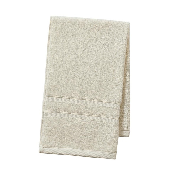 Clorox Bleach Friendly, Quick Dry, 100% Cotton Hand Towels (16 in. L x 26 in. W), Highly Absorbent (2-Pack, Ivory)
