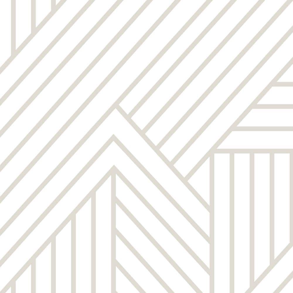 Interwoven Parquet Pattern Beige Peel and Stick Vinyl Wallpaper