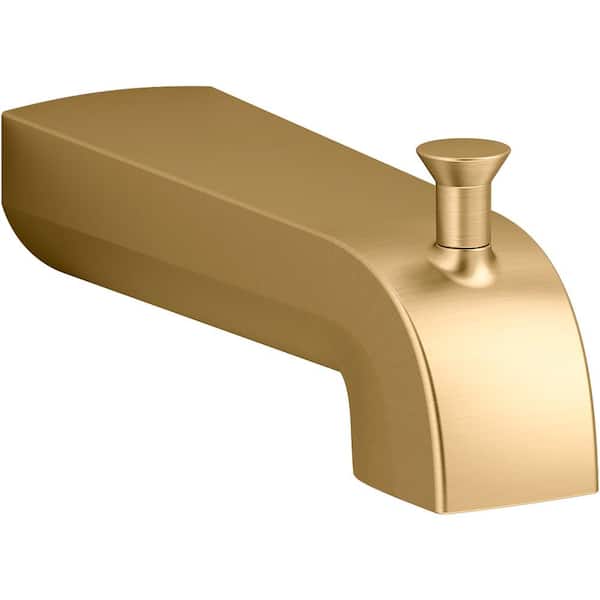 KOHLER Pitch Wall-mount diverter bath spout in Vibrant Brushed Moderne Brass