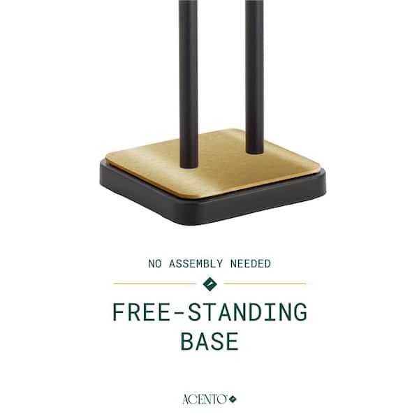 ACENTO Premium Freestanding Toilet Paper Holder in Matte Black and