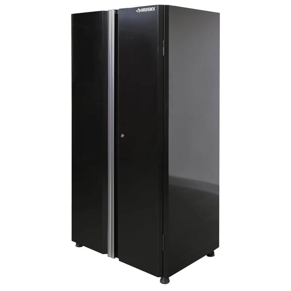 Husky Ready-to-Assemble 24-Gauge Steel Garage Gear Cabinet in Black (36.6 in. W x 72 in. H x 24 in. D, Smooth glossy black powder coating