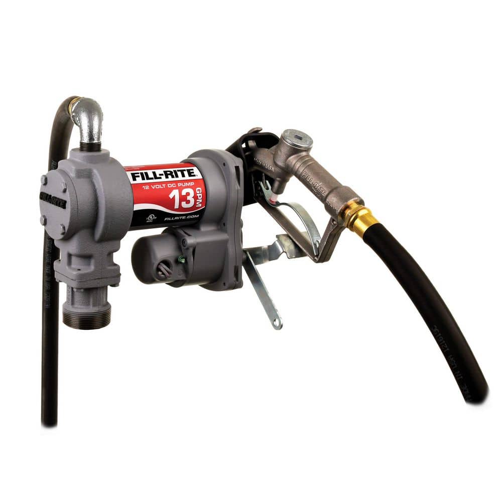 Fill-Rite 12V DC Fuel Transfer Pump Kit — 15 GPM, 3/4in. Manual Nozzle,  3/4in. x 12ft. Hose, Model# FR1210H