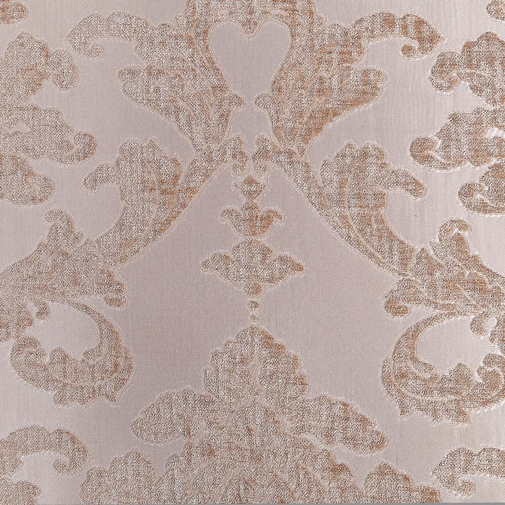 Light Brown Floral Fabric Camelback Loveseat with Nailhead Trim
