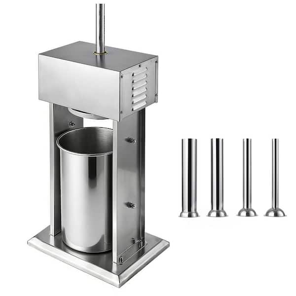 Electric Sausage Stuffer, 25 LBS. / 12 L, Stepless Speed Control and Foot Pedal, Stainless Steel Filler with 4 Tubes
