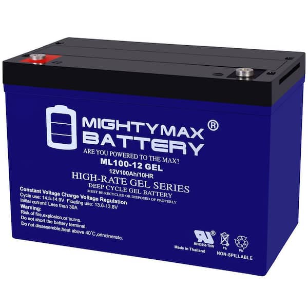 MIGHTY MAX BATTERY 12-Volt 100AH GEL Battery Replaces Goal Zero Yeti 1250 Solar Generator