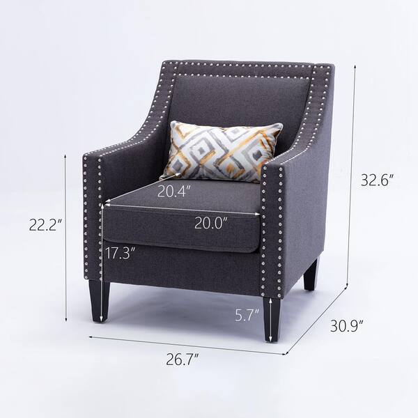 black linen armchair