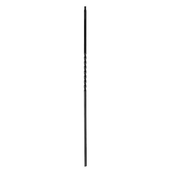 arteferro 44 in. x 9/16 in. 9 in. Single Twist Classic Black Powder Coated Wrought Iron Baluster