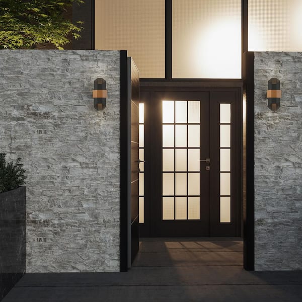 Chasm 1-Light Black Outdoor LED Wall Lantern Sconce